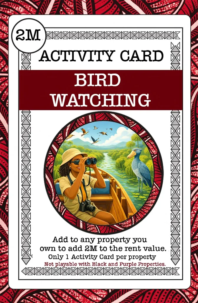 Bird Watching activity card from Mulodi Getaways