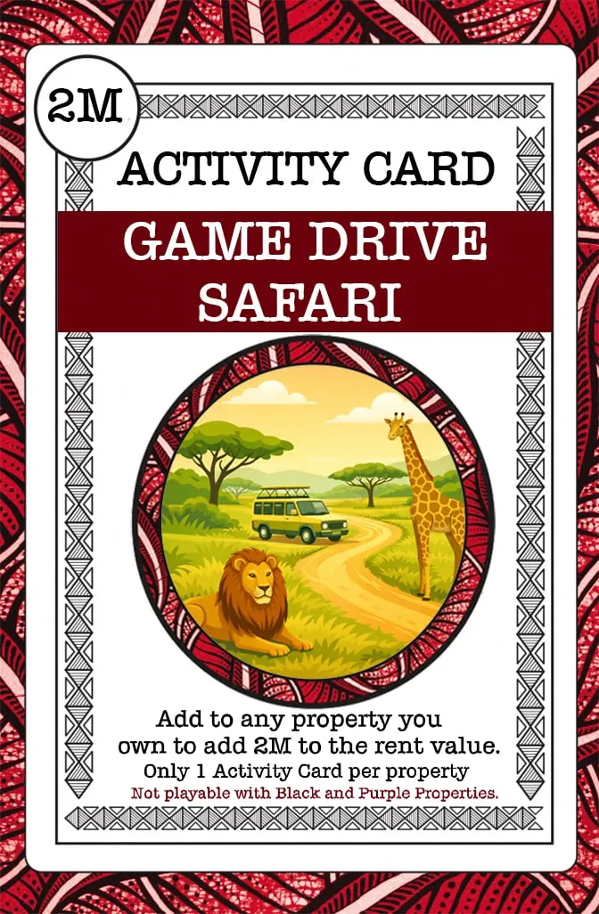 Game Drive Safari activity card from Mulodi Getaways